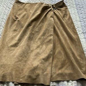 Tan suede ralph lauren skirt